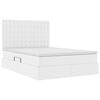 vidaXL Lit avec rangement et LED Blanc pur 140 x 200 cm Simili cuir