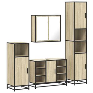 vidaXL Ensemble de meubles de salle de bain 4 pcs ch&ecirc;ne sonoma
