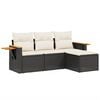 vidaXL Salon de jardin 4 pcs avec coussins noir r&eacute;sine tress&eacute;e
