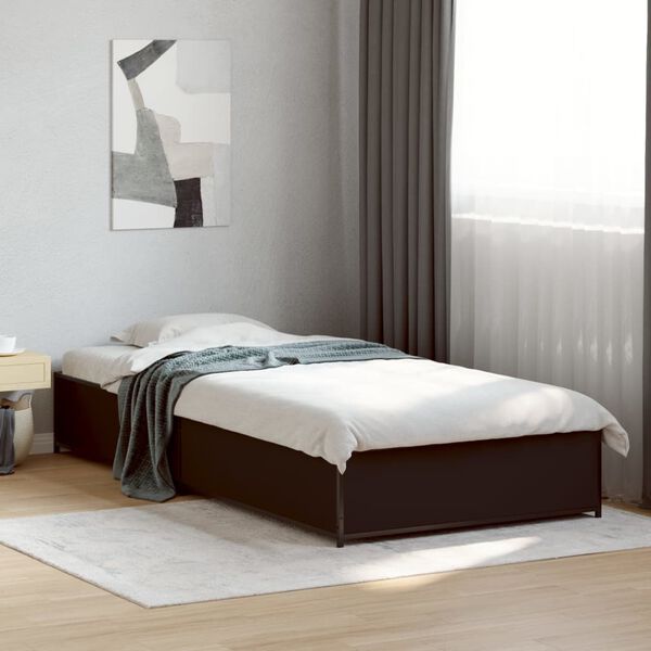 vidaXL Cadre de lit sans matelas noir 100x200 cm
