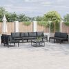 vidaXL Ensemble de canap&eacute; de jardin avec coussin 8 pcs Noir Acier