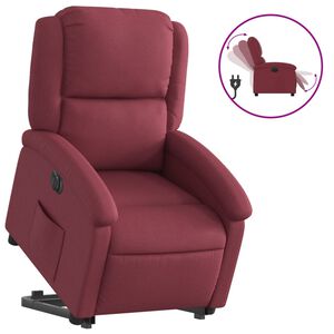vidaXL Fauteuil inclinable &eacute;lectrique rouge bordeaux tissu
