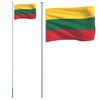 vidaXL Drapeau de la Lituanie et m&acirc;t 6,23 m Aluminium