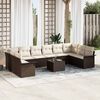vidaXL Ensemble de canap&eacute; de jardin 11 pcs Marron Poly rotin