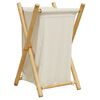 vidaXL Panier &agrave; linge blanc cr&egrave;me 41,5x36x63,5 cm bambou
