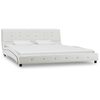 vidaXL Lit avec matelas à mémoire de forme Blanc Similicuir 160x200 cm