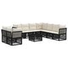vidaXL Ensemble de canap&eacute; de jardin 10 pc Noir polyrotin