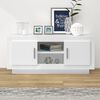 vidaXL Meuble TV blanc 102x35x45 cm bois d'ing&eacute;nierie