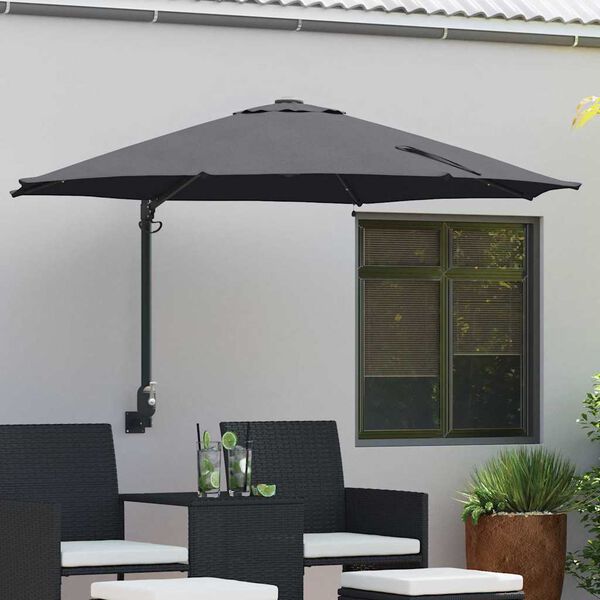 vidaXL Parasol de jardin Anthracite et noir 248 x 248 x 148 cm