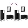 vidaXL Ensemble d'armoires salle de bain 3 pcs noir bois d'ing&eacute;nierie