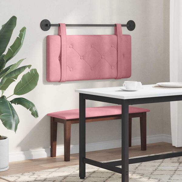vidaXL T&ecirc;te de lit suspendue Rose 100 x 55 x 5 cm Velours