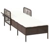 vidaXL Transat Marron et cr&egrave;me blanche 55 x 200 x 92 cm polyrotin