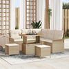 vidaXL Ensemble de canap&eacute; de jardin avec coussin 8 pcs Beige et cr&egrave;me