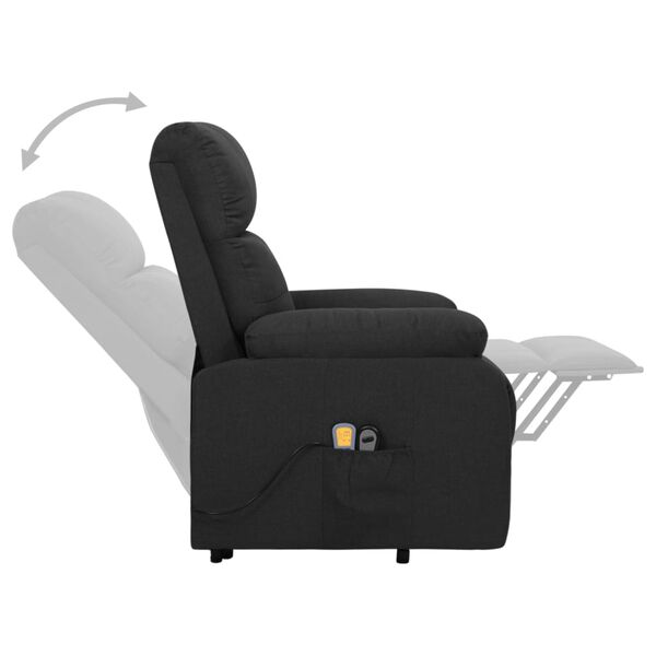 vidaXL Fauteuil de massage Noir Tissu