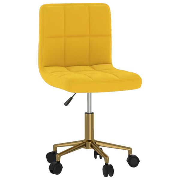 vidaXL Chaise pivotante de salle &agrave; manger Jaune Velours