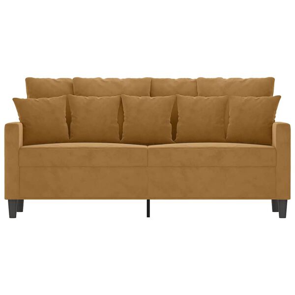 vidaXL Canap&eacute; &agrave; 2 places Marron 140 cm Velours