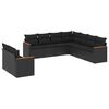 vidaXL Salon de jardin 9 pcs avec coussins noir r&eacute;sine tress&eacute;e