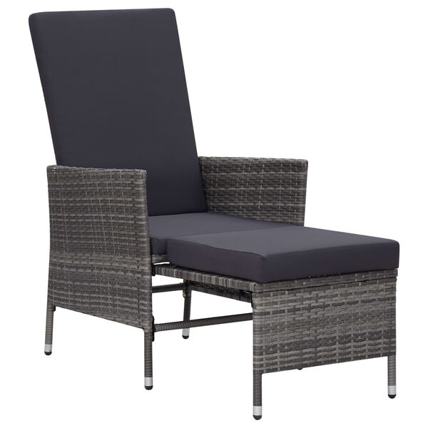 vidaXL Salon de jardin 2 pcs avec coussins R&eacute;sine tress&eacute;e Gris