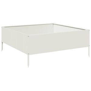 vidaXL Lit sur&eacute;lev&eacute; de jardin blanc 100x100x41 cm acier