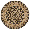 vidaXL Tapis fait &agrave; la main Jute avec imprim&eacute; noir 120 cm