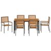 vidaXL Ensemble de salle &agrave; manger pour jardin 7 pcs Gris et marron