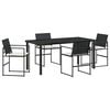 vidaXL Ensemble de salle &agrave; manger pour jardin 5 pc Noir et Cr&egrave;me