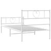 vidaXL Cadre de lit m&eacute;tal sans matelas et pied de lit blanc 100x200 cm
