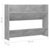 vidaXL Armoire &agrave; chaussures murale Gris b&eacute;ton 80x18x60 cm Agglom&eacute;r&eacute;
