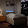 vidaXL Sommier &agrave; lattes de lit avec matelas Cr&egrave;me 120x200 cm Tissu