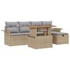 vidaXL Ensemble de canap&eacute; de jardin 6 pcs Beige polyrotin