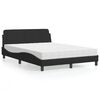 vidaXL Lit avec matelas Dover noir 120x200 cm velours