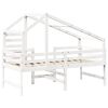 vidaXL Lit superpos&eacute; avec &eacute;chelle et toit sans matelas blanc 90x190 cm
