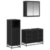 vidaXL Ensemble de mobilier de salle de bain 3 pc Ch&ecirc;ne noir