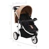 vidaXL Poussette b&eacute;b&eacute; &agrave; 3 roues Taupe et noir