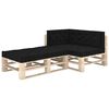 vidaXL Coussins de plancher de palette lot de 4 Noir Coton