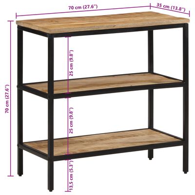 vidaXL Table console 70x35x70 cm bois de manguier massif brut