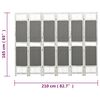 vidaXL Cloison de s&eacute;paration 6 panneaux Gris 210x165 cm Tissu