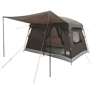 vidaXL Tente familiale Marron Gris 380 x 260 x 190 cm Polyester