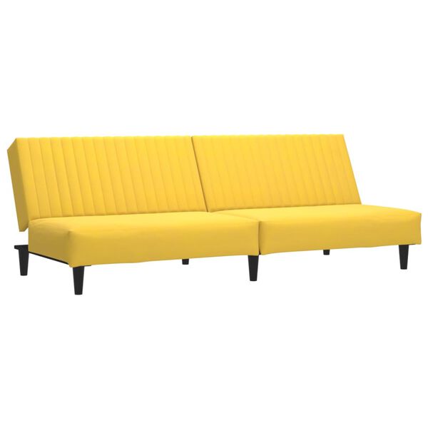 vidaXL Canap&eacute;-lit 2 places jaune velours
