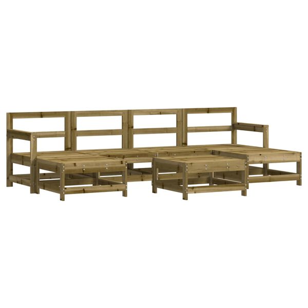 vidaXL Salon de jardin 7 pcs bois de pin impr&eacute;gn&eacute;