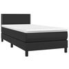vidaXL Sommier &agrave; lattes de lit avec matelas Noir 80x200cm Similicuir
