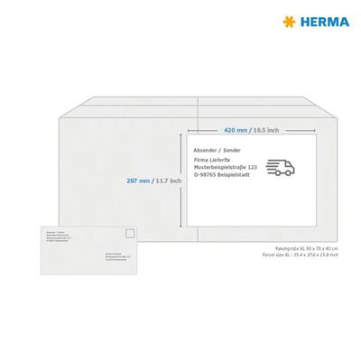 HERMA Étiquettes de film extérieur A3 297x420 mm 40 feuilles Blanc