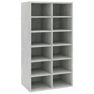 vidaXL &Eacute;tag&egrave;re &agrave; chaussures Gris b&eacute;ton 54x34x100,5 cm Bois ing&eacute;nierie
