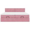 vidaXL Cadre de lit ottoman avec matelas rose 180x200 cm velours