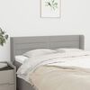 vidaXL T&ecirc;te de lit avec oreilles Gris clair 147x16x78/88 cm Tissu