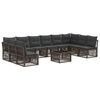 vidaXL Ensemble de canap&eacute; de jardin 11 pc Gris polyrotin