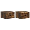 vidaXL Cabinet de chevet mural 2 pcs Ch&ecirc;ne fum&eacute; 34,5 x 33 x 20 cm
