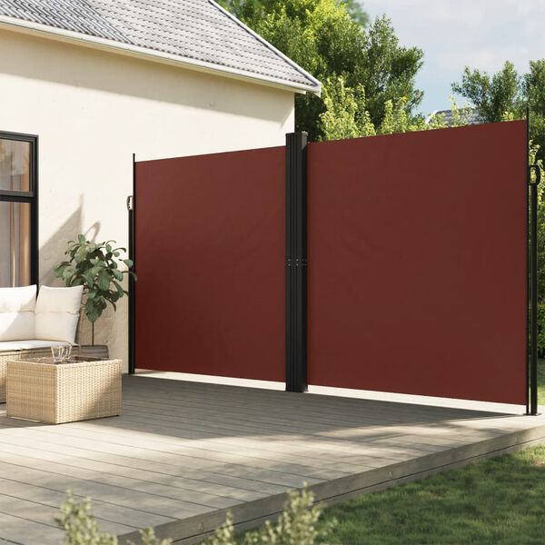 vidaXL Auvent lat&eacute;ral r&eacute;tractable marron 220x1000 cm