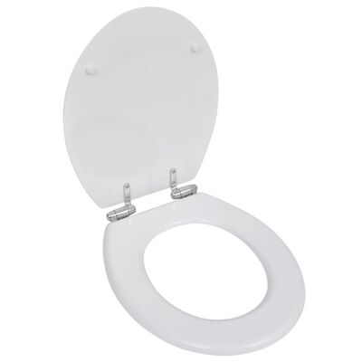 vidaXL Siège de toilette et couvercle à fermeture douce 2pcs MDF Blanc