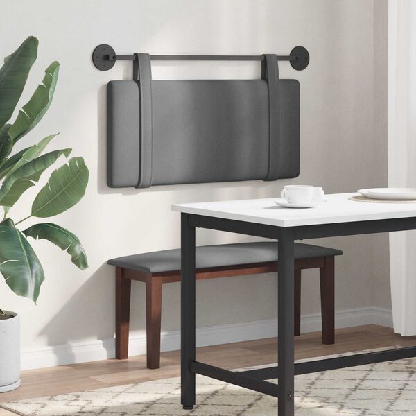 vidaXL T&ecirc;te de lit suspendue Uni Gris fonc&eacute; 100 x 55 x 5 cm tissu